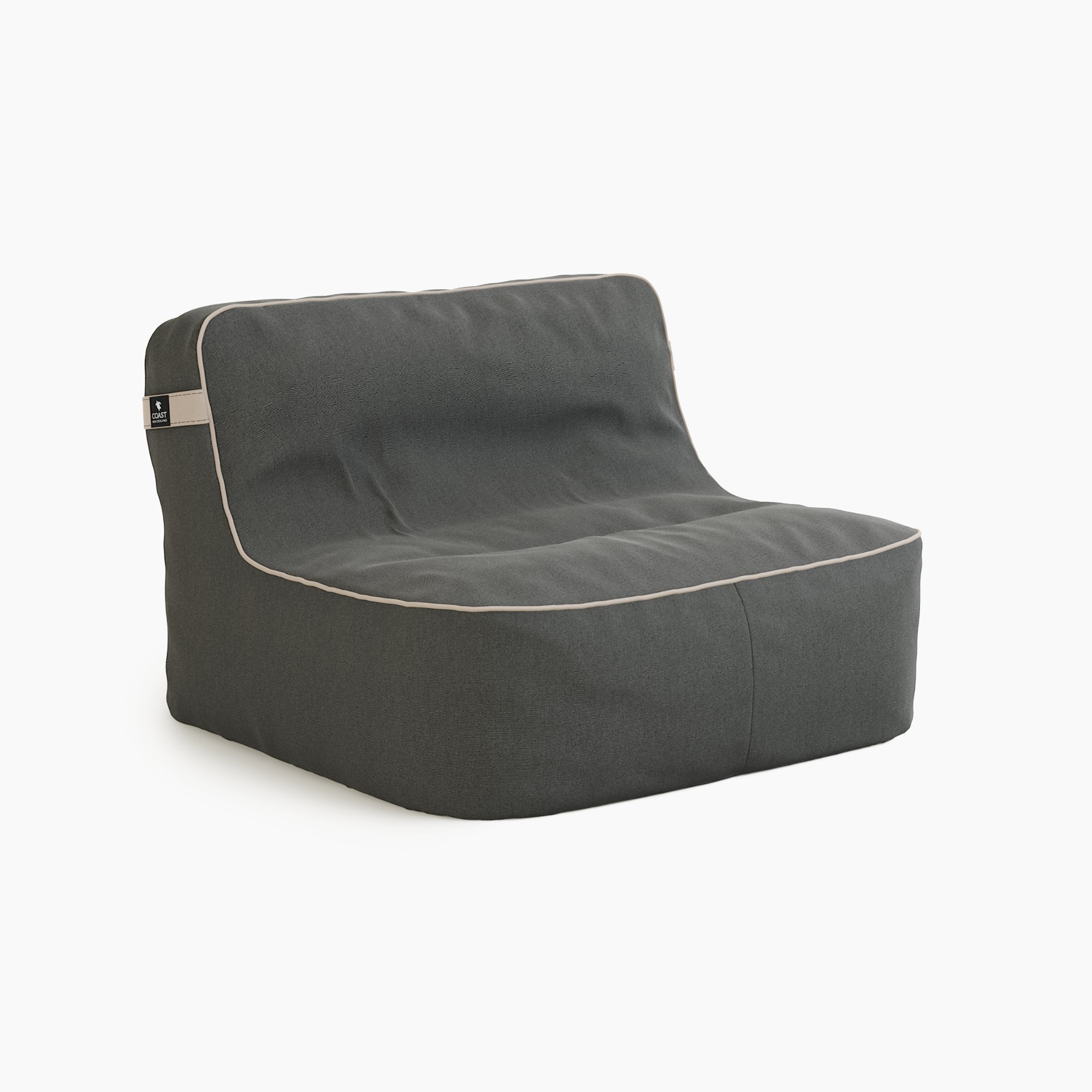 COAST Isla Chair beanbag in Charcoal Tweed with Contrast Piping