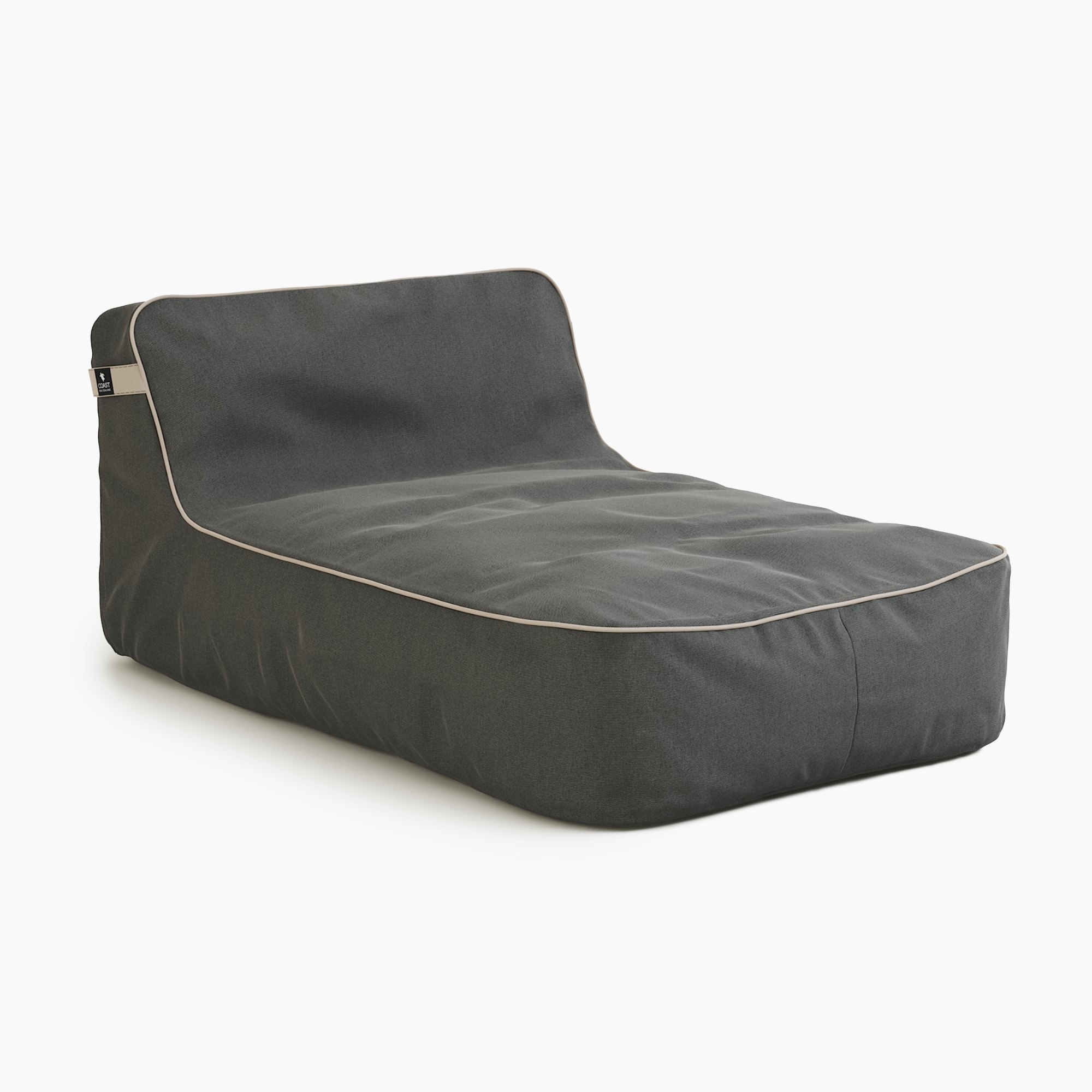 COAST Isla Lounger beanbag in Charcoal Tweed with Contrast Piping