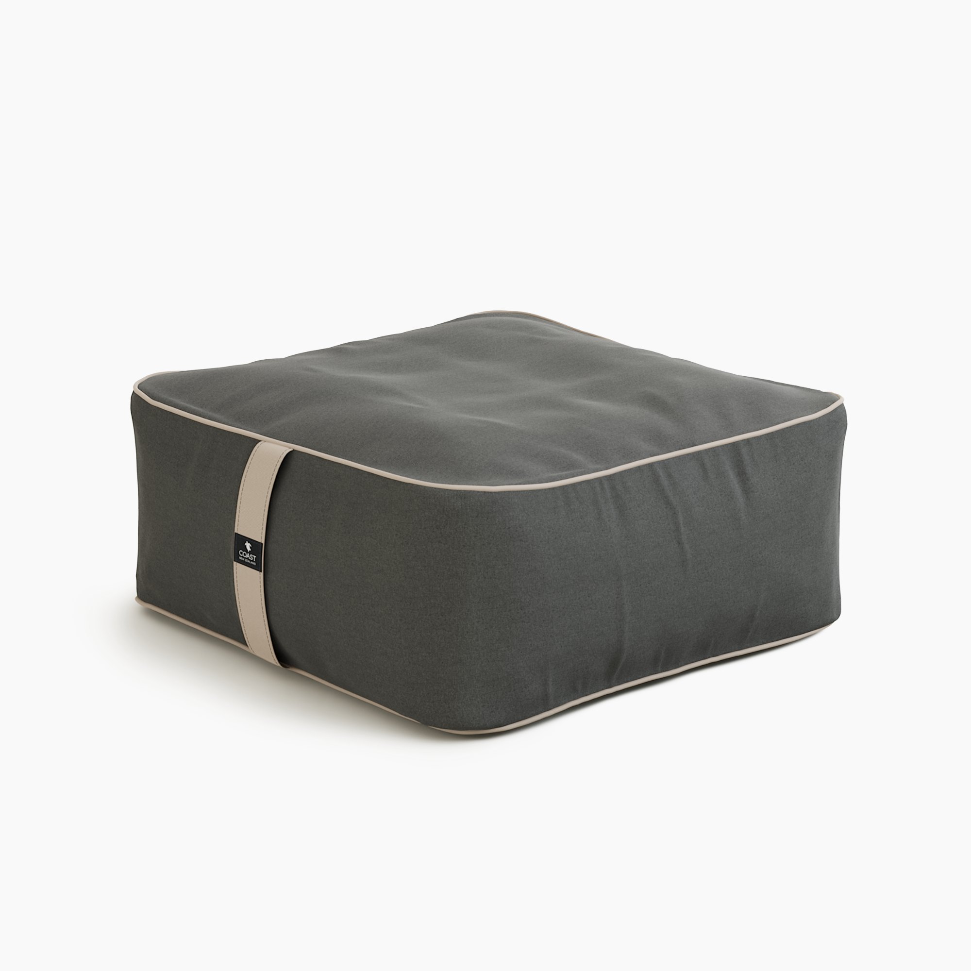 COAST Isla Ottoman beanbag in Charcoal Tweed with Contrast Piping