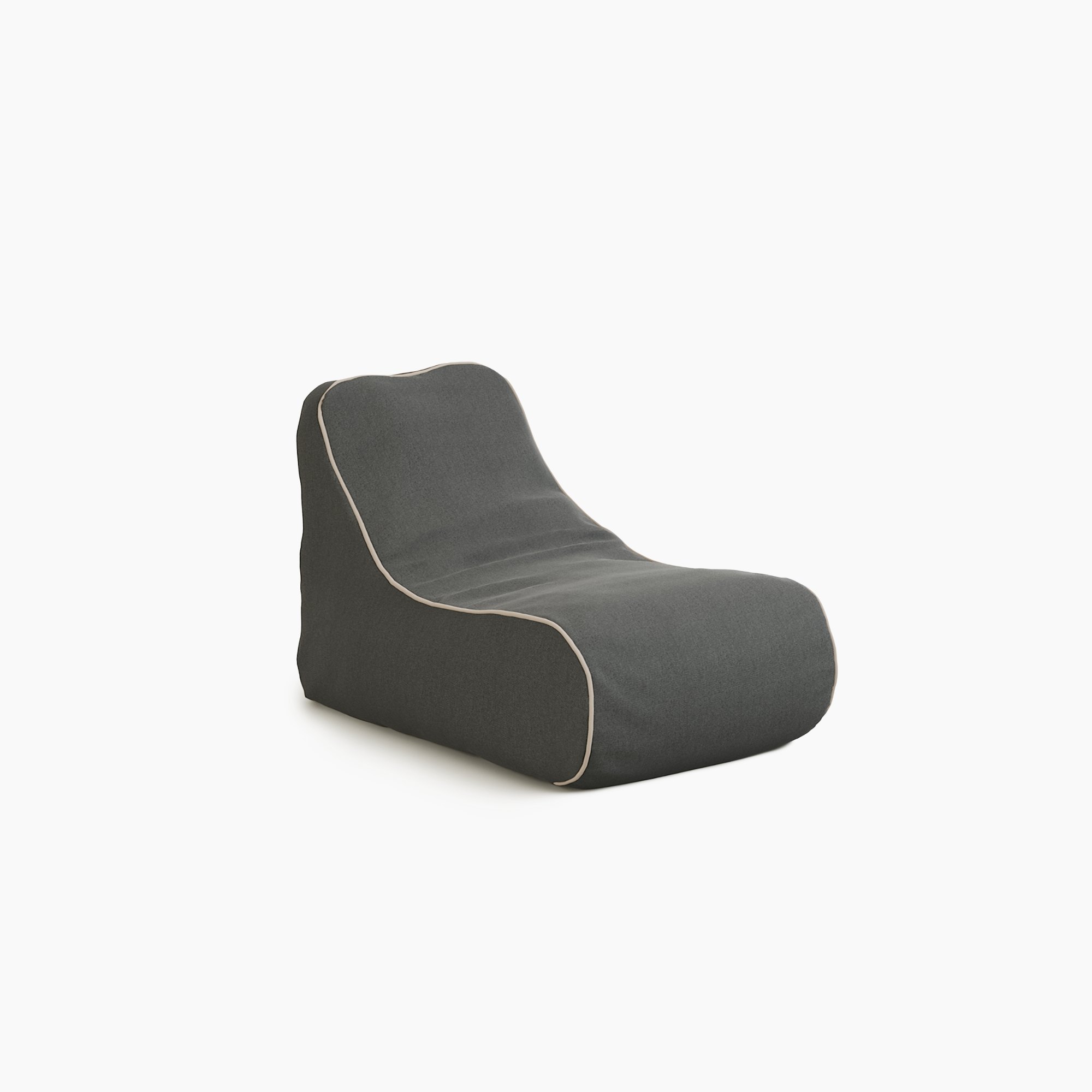 COAST Marine Bean Nautilus beanbag in Charcoal Tweed with Contrast Piping